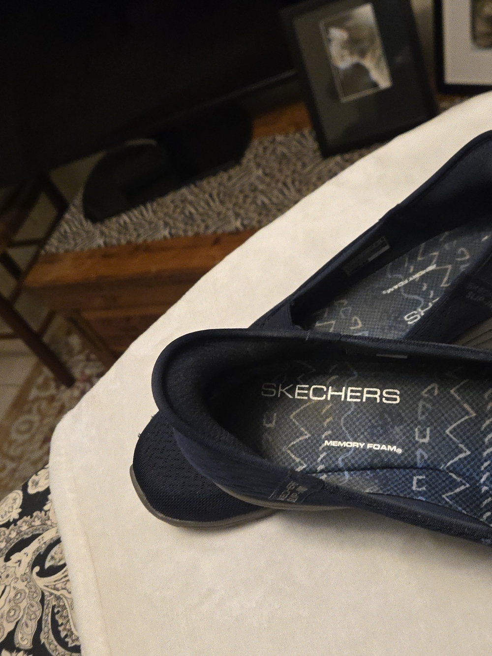 Skechers Women's Navy Slip-On Knit Walking Shoe - Picture 4 of 7
